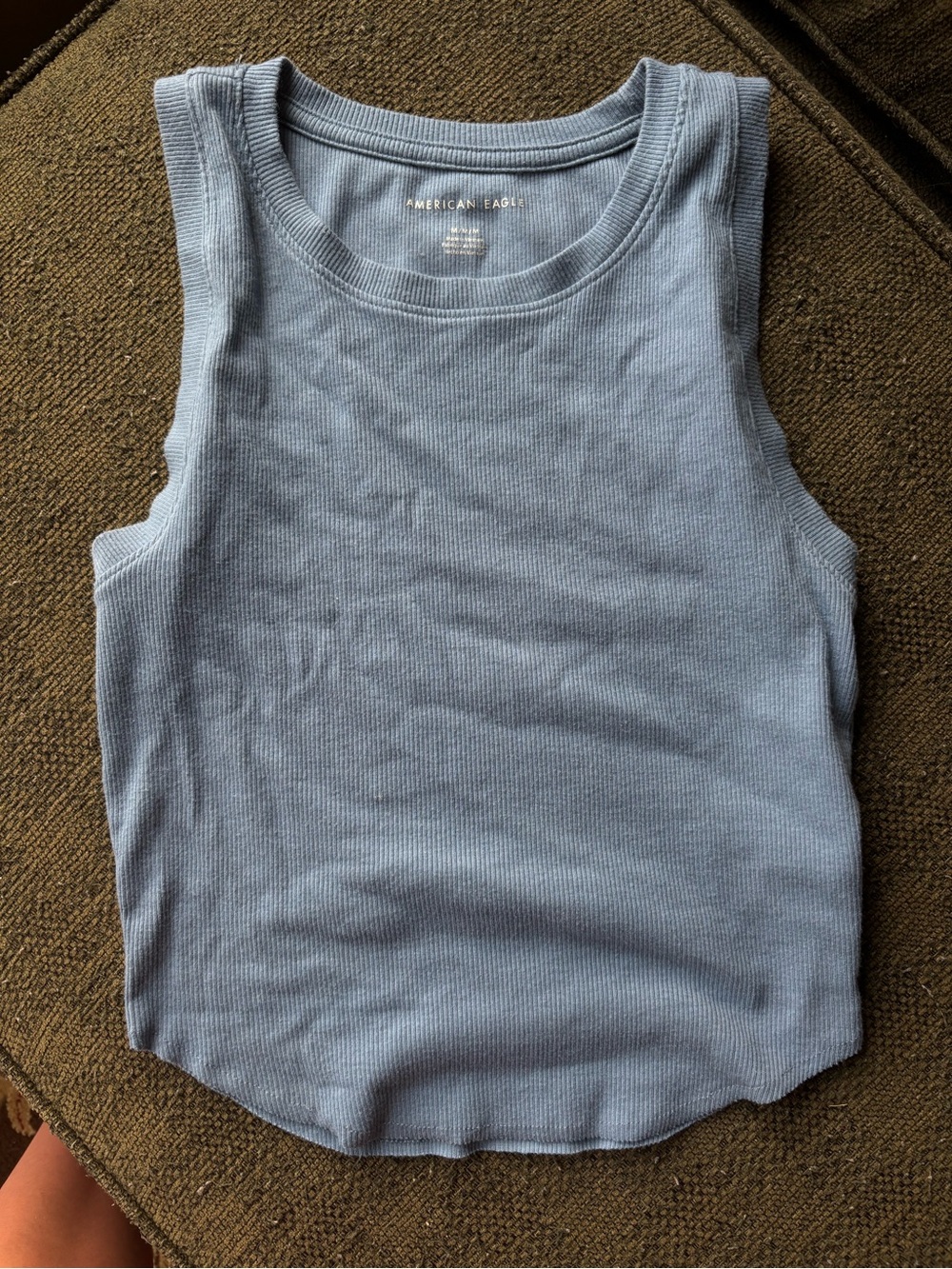 American Eagle Outfitters Light Blue Ribbed Tank
